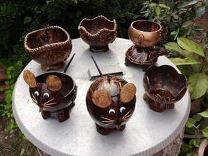 Maceta de Cáscara de Coco, Artesanía Animal con Materiales Naturales, Buen Precio (Kaylin: WS: +84 817092069) - Product Image 5