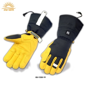 Gants de travail chauffants en cuir rechargeables 7,4 V pour hommes et femmes, pour le travail et la chasse - Product Image 1