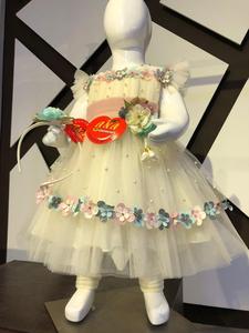 Vestidos largos de algodón floral para niñas, nuevas colecciones, vestido de cuerpo de mezclilla de satén rosa para primavera para cumpleaños, bodas, niños - Product Image 5