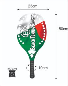 Raquetas de Tenis Playa y Pádel Hechas a Medida con Fibra de Carbono y Vidrio, Peso 310-330g, Longitud 50cm, Logotipos y Combinaciones de Colores - Product Image 4