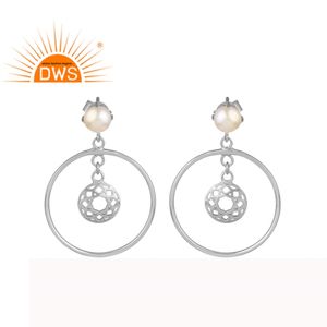 Boucles d'oreilles pendantes en argent 925 pour femmes, jolies boucles d'oreilles indiennes naturelles et blanches, bijoux de styliste, livraison gratuite - Product Image 1