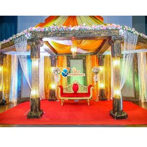 Mandap de mariage indien en cristal éclairé blanc, nouveau Mandap de mariage en cristal lumineux à prix réduit, Mandapam de mariage sud-indien LONDAN - Product Image 1