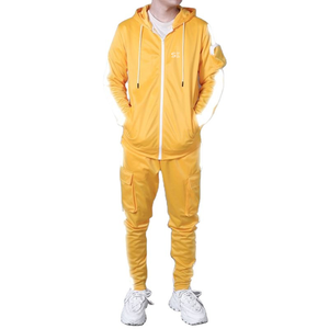Kliou — survêtement de jogging pour hommes, ensemble 2 pièces en nylon à rayures réfléchissantes, fermeture éclair, étiquette privée personnalisée, nouveau design - Product Image 1