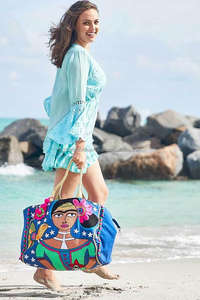 Vestido Corto Estilo Boho 2020, Estilo Vacacional, Estilo Bohemio Gitano, Manga Campana, Lindo Vestido Informal, Vestido Tipo Túnica con Volantes de Algodón con Ojales - Product Image 3