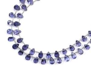 1 brin de pierres précieuses naturelles Iolite de qualité supérieure à facettes en forme de poire pierre de coupe perles de Briolette fabrication de bijoux - Product Image 4