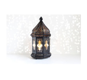 Lanternes en cristal bleu, style marocain, en verre - Product Image 4