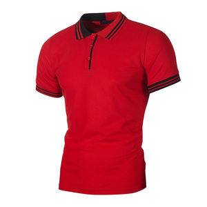 2021 nouveauté T-shirt polo professionnel pour hommes col rond maillot formel avec 180 grammes de poids manches courtes et conception vierge - Product Image 1