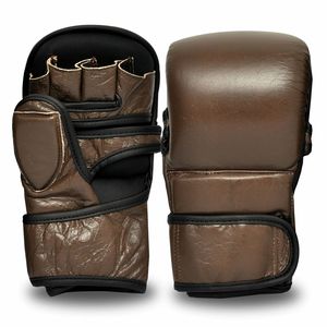 Mma ถุงมือหนังแมตต์สีทองออกแบบได้ตามต้องการสำหรับใช้ออกกำลังกาย - Product Image 1