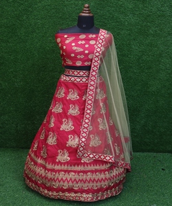 Última Secuencia de bordado de seda Georgette trabajo lehenga choli con dupatta ropa de novia precio al por mayor Ropa Étnica ApparelGarment - Product Image 1