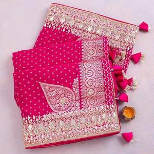 Vêtements traditionnels indiens en pur coton, ensemble de styliste célèbre, vêtements de mariage - Product Image 3