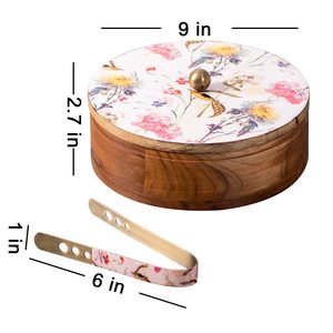 ไม้ออกแบบหม้อ Chapati Roudn รูปร่างทําด้วยมือบนโต๊ะกล่อง Chapati คลาสสิกสไตล์ขายส่งหรูหราภาชนะ Chapati - Product Image 2