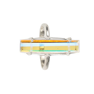 RJR00080 Mystic <b>Quartz</b> Gemstone Multi Color Baguette Eternity Vermeil Manufactured India 925 Sterling Silver <b>Ring</b> Fine Jewelry - Product Image 4