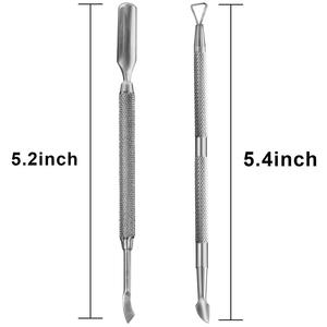 Empujador de cutículas ecológico y removedor de esmalte de gel, raspador pelador triangular de color camaleón, acero inoxidable - Product Image 3