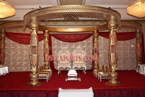 Mandap de Fibra de Vidrio Dorado, Portátil, Elegante y Lujoso para Bodas, con Tamaño Personalizado para Ceremonias de Boda con Temática Moderna - Product Image 3