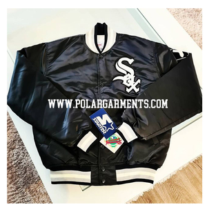 OEM Wholesale Custom 100% Polyester Unisex Shiny Satin Baseball Jacket Retro Sporty Look Modern Twist Bulk Order - Product Image 6