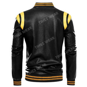 Blouson d'hiver en similicuir homme, de motard, avec Logo personnalisé, de haute qualité, - Product Image 6