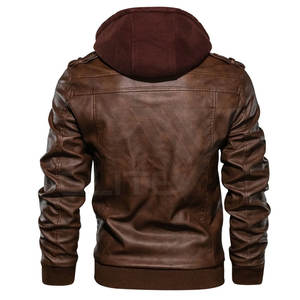 Nouvelle veste en cuir vintage décontractée pour homme, tenue d'hiver, design de motard, poche, imperméable, respirante, coupe-vent, grande taille - Product Image 4