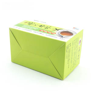 ถุงชากาแฟสีเขียวในกล่องกระดาษวัสดุรีไซเคิลพิมพ์โลโก้ตามสั่งเคลือบด้านเคลือบยูวีแบบโฟลเดอร์ - Product Image 4