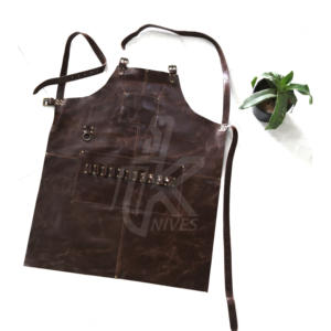 Delantal de carnicero de cuero de vaca de diseño personalizado de alta calidad más vendido, delantal de herramientas sin mangas impermeable, Material PU de alta calidad para barbacoa - Product Image 5