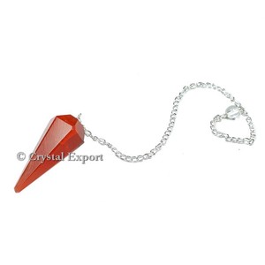 Buy Healing Carnelian 6 Faceted Pendulum - Product Image 1