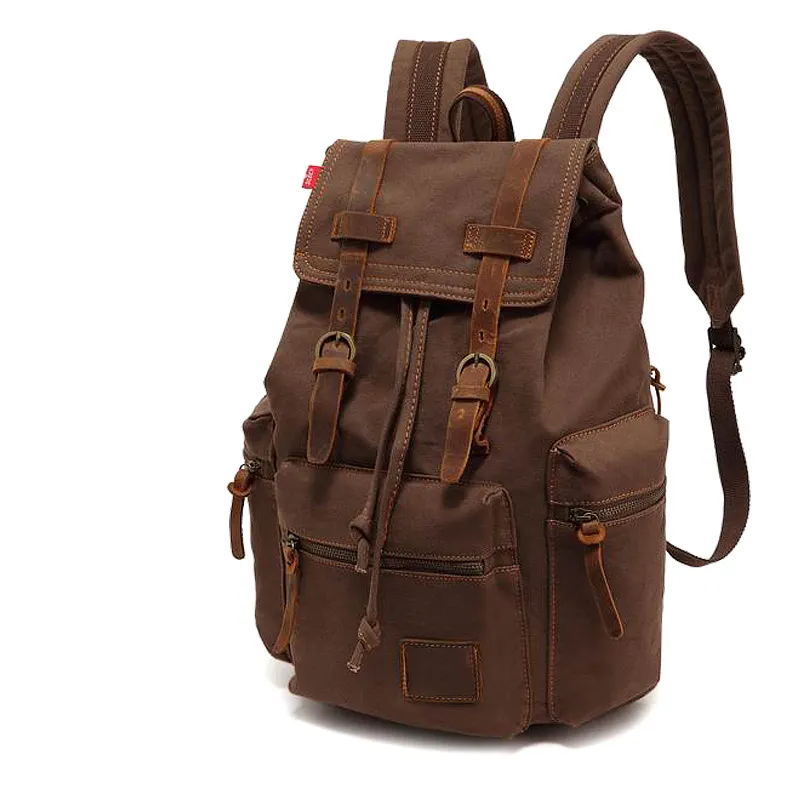 Factory New Style Canvas Backpack 15.6 Inch Vintage Canvas Travel Laptop Backpack Bags