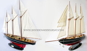 BATEAU MODÈLE EN BOIS PEINT ATLLANTIC Cadeau fantaisie artisanal - Product Image 6