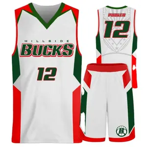 最新设计篮球球衣和数字升华舒适无袖白色制服出售