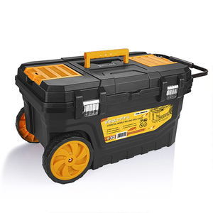 Wholesale Rolling Portable Tool Chest Tool Storage box - High Quality Plastic Tool box with wheels, handle and a tote tray