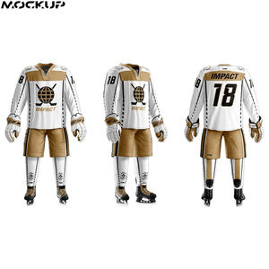 Conjuntos de uniformes de hockey sobre hielo de calidad superior logotipo personalizado y tamaño 100% poliéster secado rápido transpirable Unisex adulto - Product Image 6