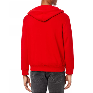 High quality wholesale new design Men's custom Red Color Zipper Pure cotton hoodies - Product Image 3