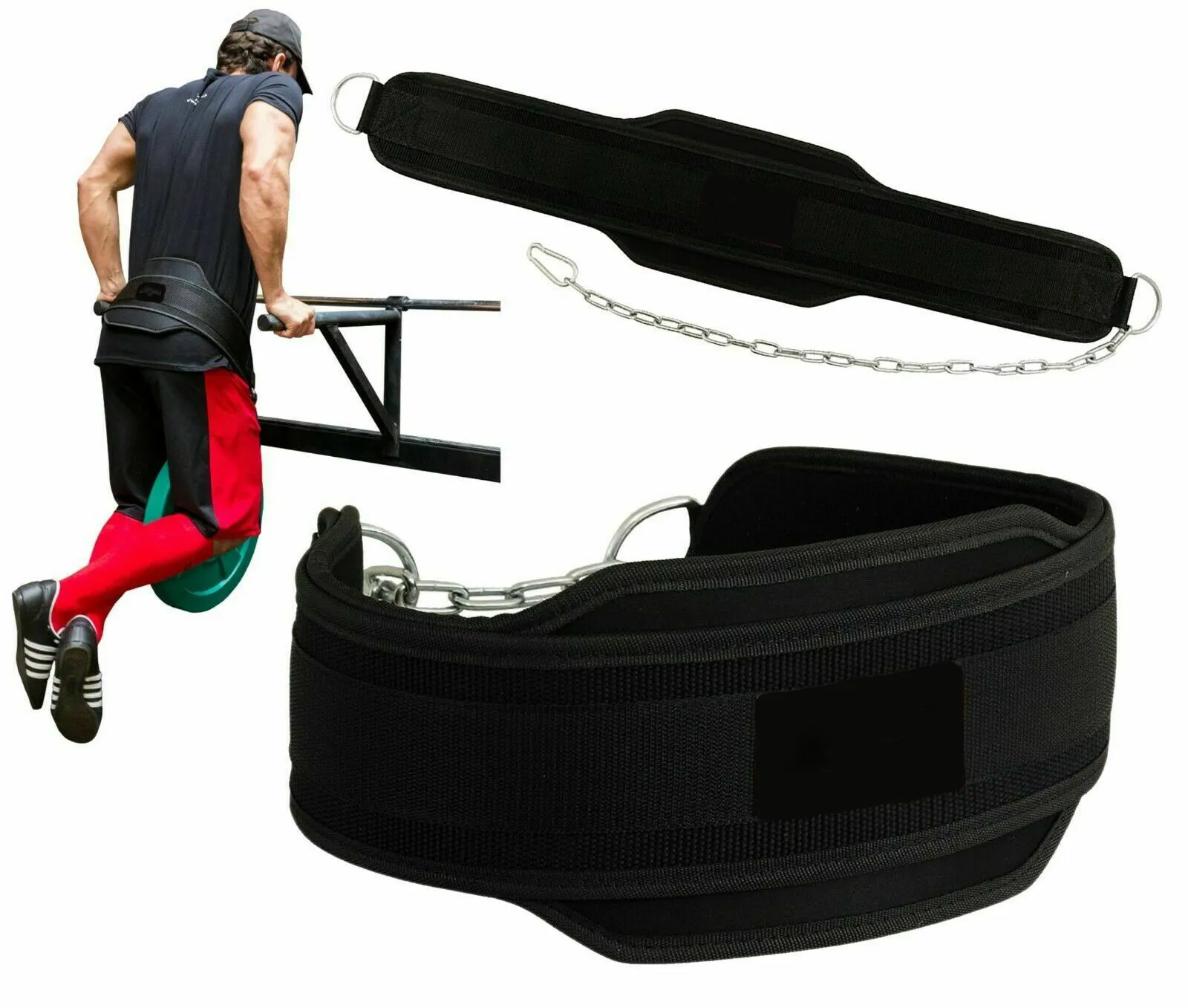 Weightlifting Dipping Belt Chain Weight Lifting Gym Fitness Exercise Weight Belts Pull up Belt Steel Neoprene Gym accessories
