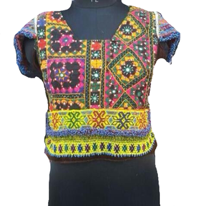 KAMARVY Ethnic Indian Traditional Bohemian Gypsy <b>Short</b> Bomber <b>Jacket</b> for Women Winter Vintage Embroidered Geometric Pattern - Product Image 1