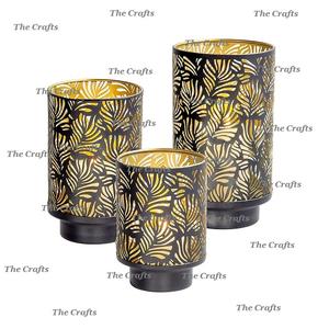 Metal Black And <b>Gold</b> Color Votive Holder Round Shape Set Of Two Votive <b>Candle</b> Holder For Home Hotel Usage - Product Image 2