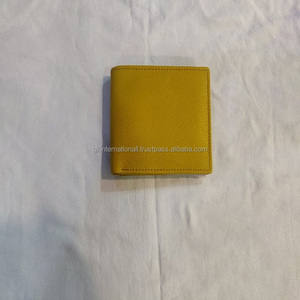 2021แฟชั่นผู้ชายหนังแท้กระเป๋าสตางค์ RFID ป้องกันการโจรกรรมผู้ถือบัตรธุรกิจชายหรูหราแสงสีเหลืองกระเป๋าสตางค์ผู้ชาย - Product Image 2