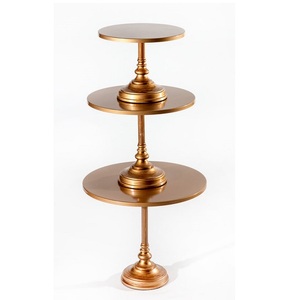 Modern Look <b>Set</b> of 3 Cupcake <b>Stand</b> Brown Color Attractive Design Decorative Metal <b>Cake</b> <b>Stand</b> Round Shape for Wedding Decor - Product Image 1