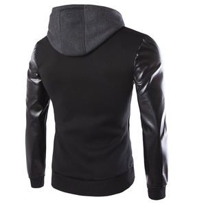 Veste universitaire de baseball sur mesure OEM unisexe avec manches en cuir à la mode occidentale Nouvelle arrivée Design à capuche sans col - Product Image 2