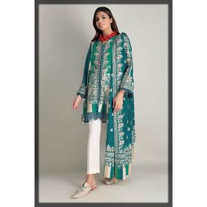 latest half white colour woman dress lawn amazing hot selling Pakistan ladies suit Indian winter and summer wear - Product Image 4