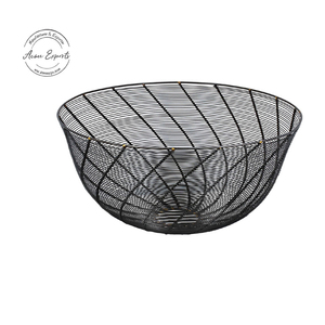 Panier de fruits en maille de fer noir organisateur Durable léger bol décoratif moderne pour Table à manger utilisation de stockage de cuisine - Product Image 1