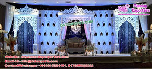 Top Asian <b>Wedding</b> Fiber Back-<b>Frame</b> Stage Sydney <b>Wedding</b> Stage with Jhumka <b>Frame</b> Imposing Fiber Back-<b>Frame</b> Stage for <b>Wedding</b> - Product Image 6