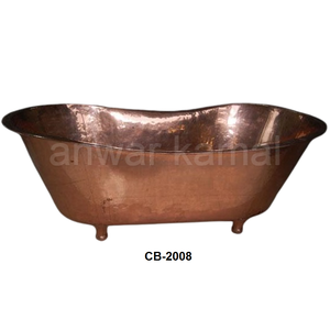 Baignoire à pieds en cuivre antique - Product Image 1