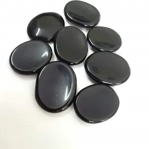wholesale Natural Stone Black Agate Palm Stone crystal healing Worry Pocket Stones for sale