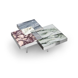 Table basse de nidification de looks modernes de conception d'intersection avec le dessus de marbre au prix de gros bon marché du vendeur indien - Product Image 1