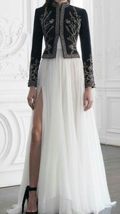 NEW--STYLISH--EMBROIDERY OF DABKA, CRYSTAL BEADS,GLASS STONE WORK ON BEAUTIFUL <b>JACKET</b> WITH SKIRT DRESS @ 2021 - Product Image 2