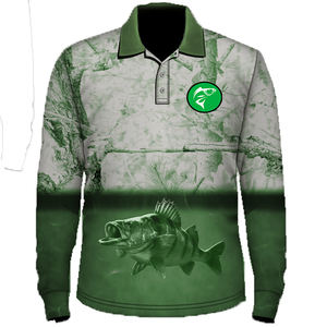 Camiseta Polo de Pesca de Manga Larga con Camuflaje Negro para Hombre, Protección UV, Secado Rápido, Transpirable, Ropa Deportiva para Exteriores, 100% Poliéster - Product Image 4