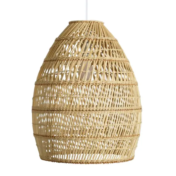 Lámpara colgante de mimbre de bambú, iluminación de mimbre para decoración Interior de Navidad