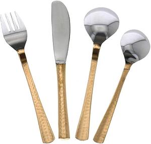 Ensemble de couverts en acier inoxydable avec poignée dorée, qualité durable, disponible chez le fournisseur en gros - Product Image 1
