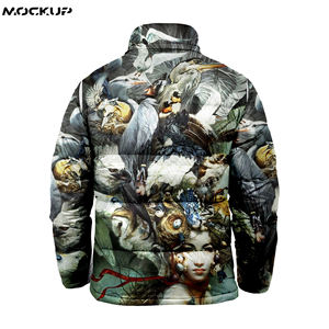 2025 nouveau Style hommes veste bouffante zippée de haute qualité personnalisé partout imprimé sublimé support enduit prix de gros - Product Image 6