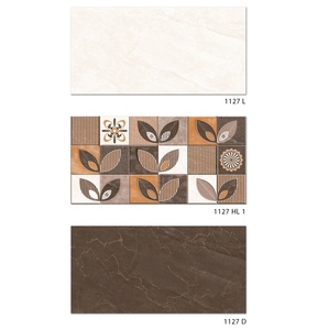 Azulejos de pared de diseño color café con flores y hojas para vestíbulo y balcón 30x60cm - Product Image 1