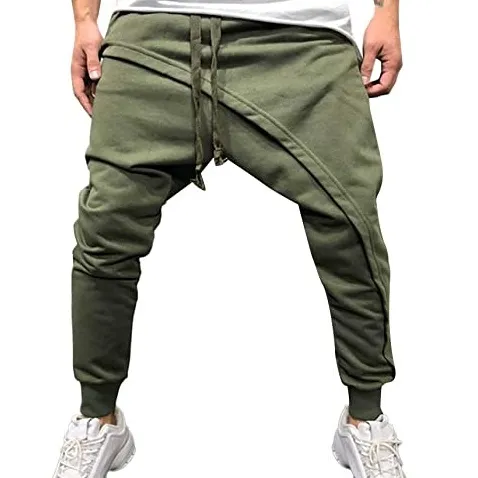 Cargo Pants For Men Working Wear Dirty Green Color Drop Crotch Pants Wholesale