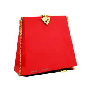 Kırmızı düz vintage tasarım özel bakalit çanta debriyaj akrilik çanta